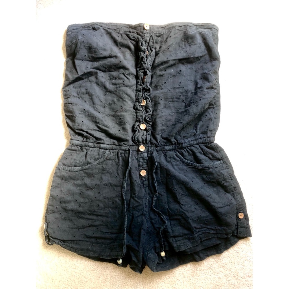 Black Strapless Romper